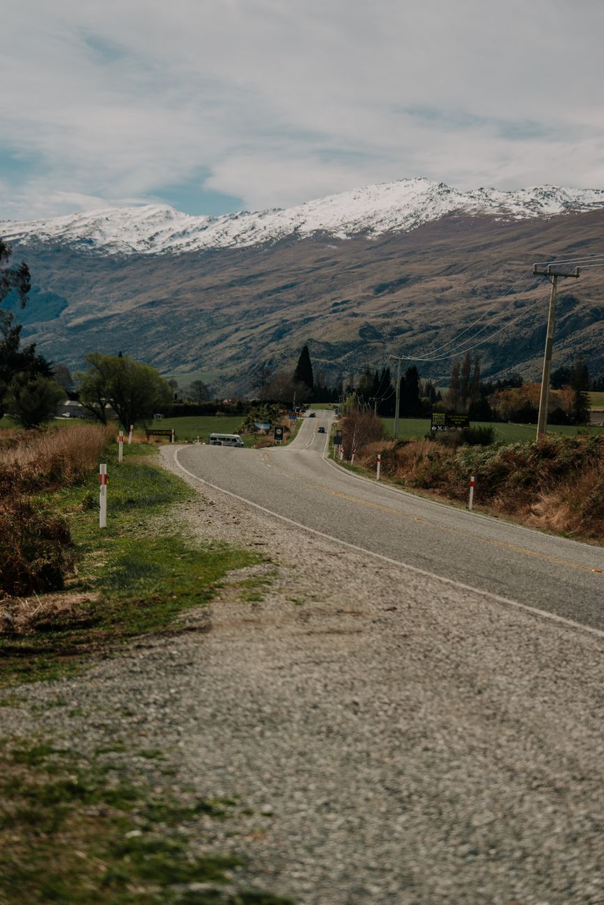 Southern Alps New Zealand serpentine mountain road